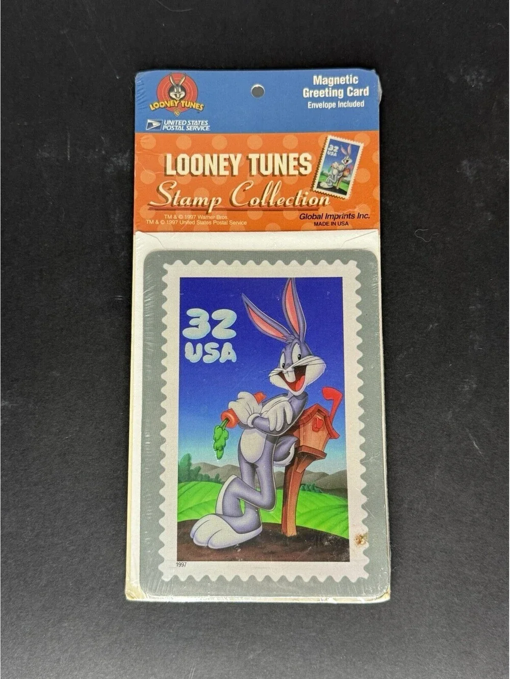 LOONEY TUNES Stamp Collection 1997 Bugs Bunny Magnetic Greeting Card NEW Sealed